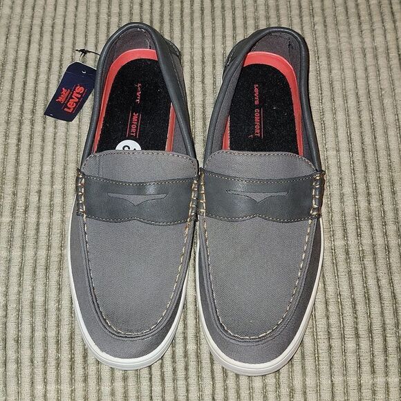 Levi’s Comfort Gray Slip -On Lightweight Penny Loafer Shoes Size 13 NWT - Picture 1 of 10